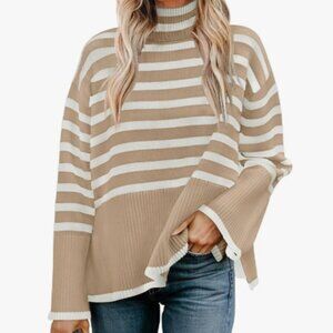 ZESICA Women's Sweater Khaki - Small